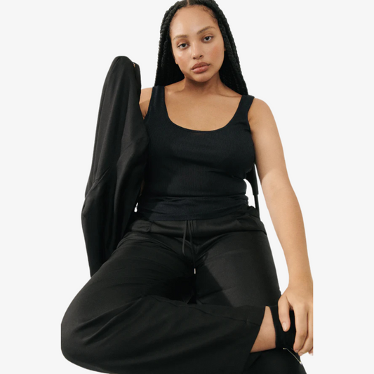 SILK LAUNDRY RIBBED TANK
