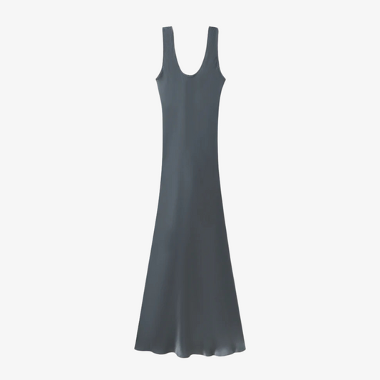 SILK LAUNDRY SCOOP NECK DRESS