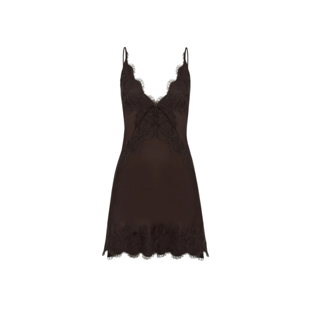 SHONA JOY LACE SLIP MINI DRESS