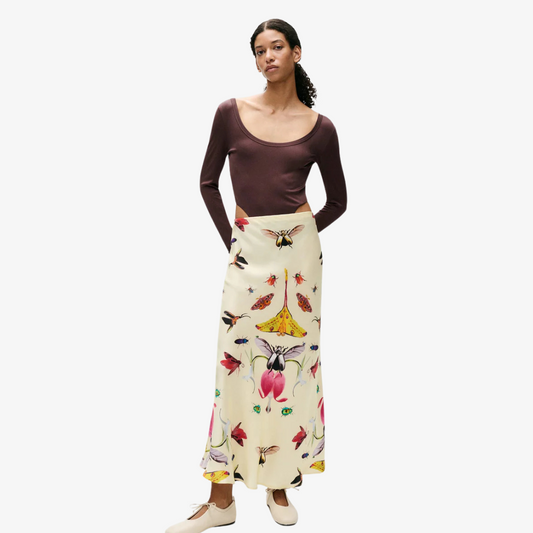 SILK LAUNDRY CUTAWAY LONG BODYSUIT