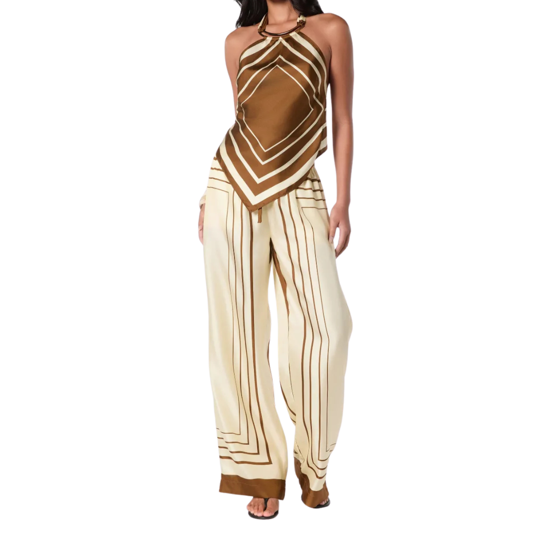 NICHOLAS SKYE HALTER TOP GOLD