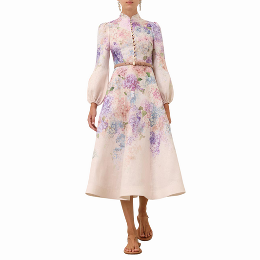 ZIMMERMAN DAWING BUTTONED MIDI DRES