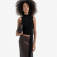 ST AGNI SS25-207BLK KNIT SCARF TOP