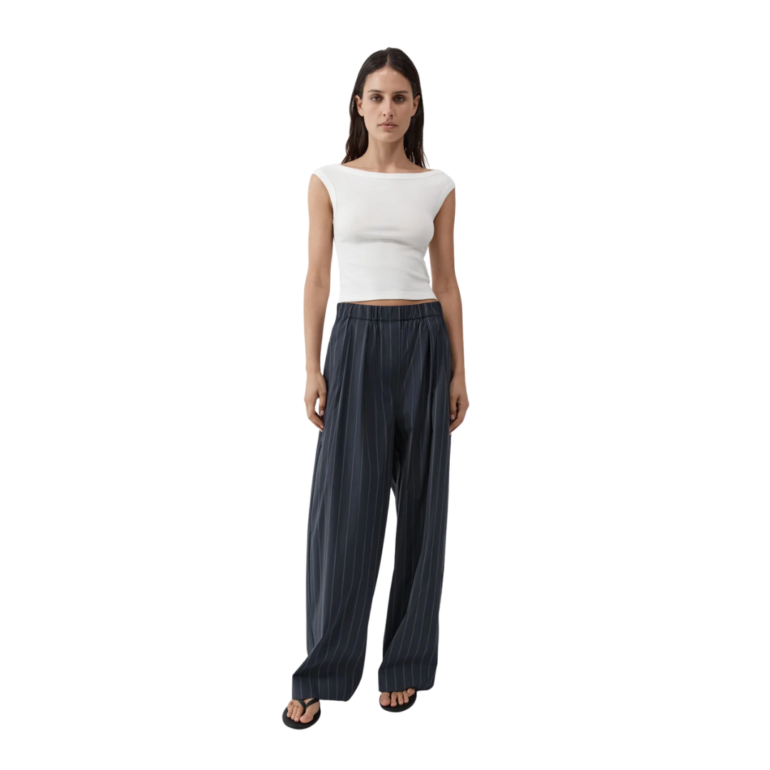 ST AGNI STRIPES PLEAT PANTS