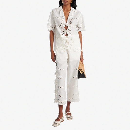 SELF PORTRAIT 128PA EMBROIDER PANTS