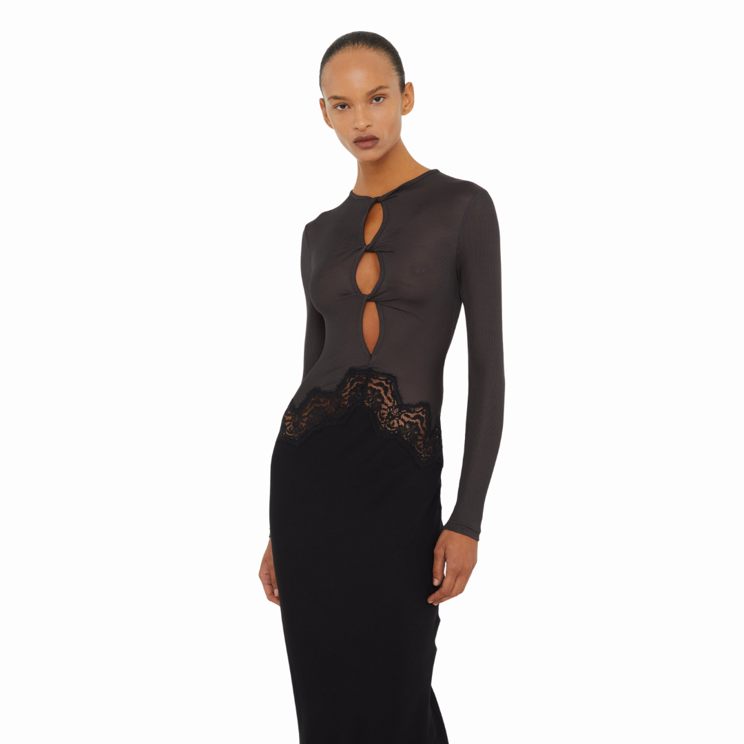 christopher esber sheer torso long sleeve dress CHRISTOPHER ESBER, SHEER TORSO LONG SLEEVE DRESS AU6