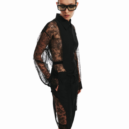 CHRISTOPHER ESBER LACE TUX SHIRT