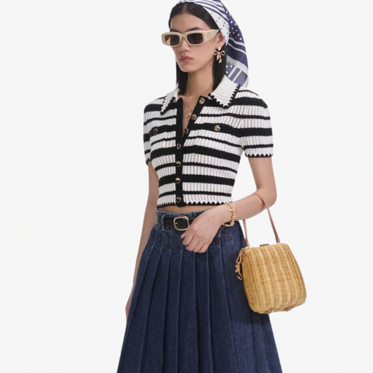 SELF PORTRAIT 126T STRIPED TOP