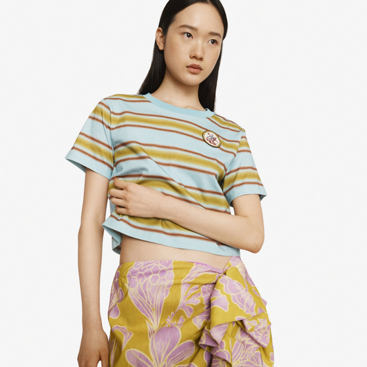 ALEMAIS ROSANNA CROPPED STRIPE TEE