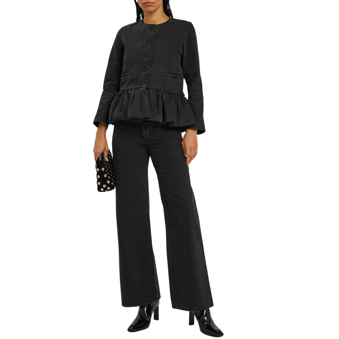 LIBEROWE DENIM PEPLUM JACKET