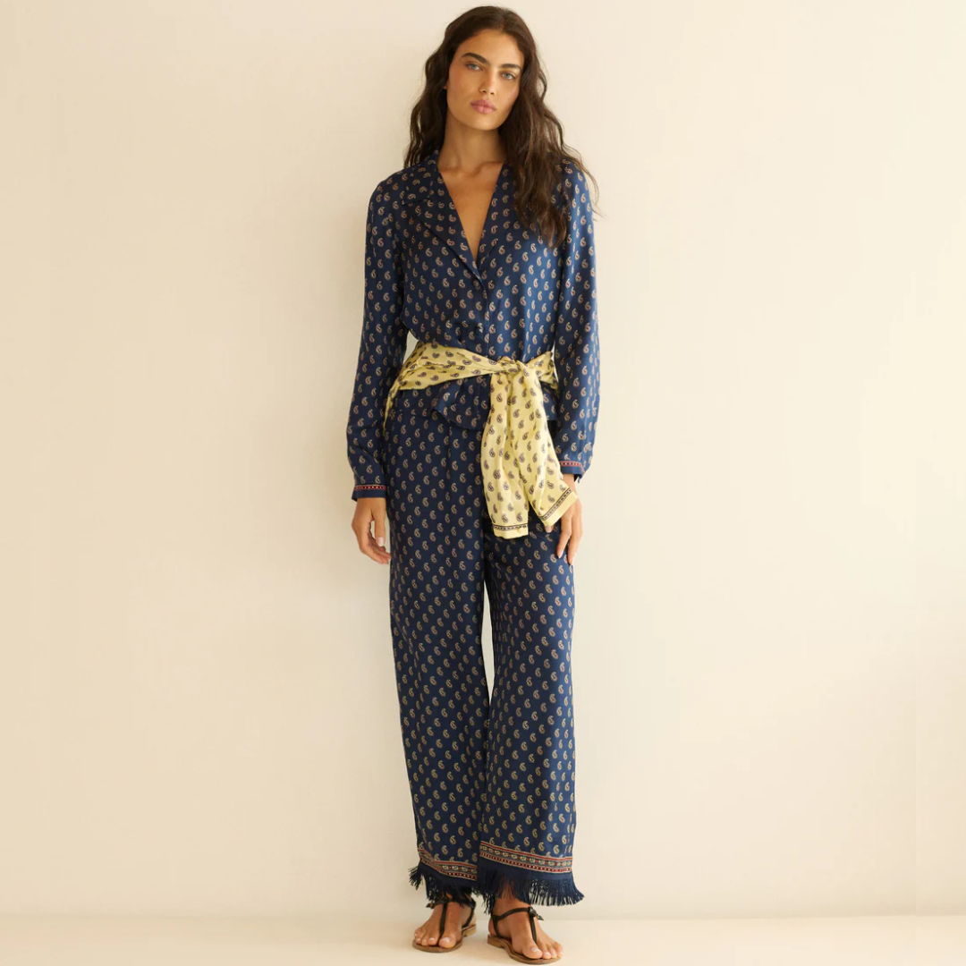 DOEN ELENE TOP BLUE PAISLEY