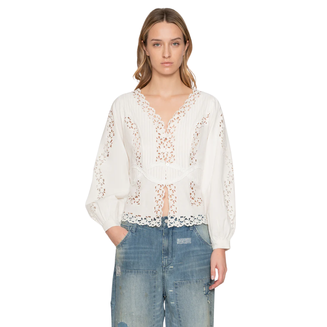 SEA NY SOFIA EMBROIDERY BLOUSE