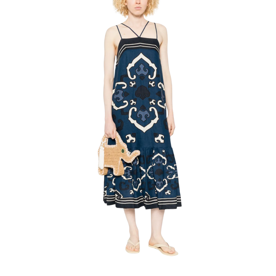 SEA NY BLAISE PRINT SPAGHETTI DRESS