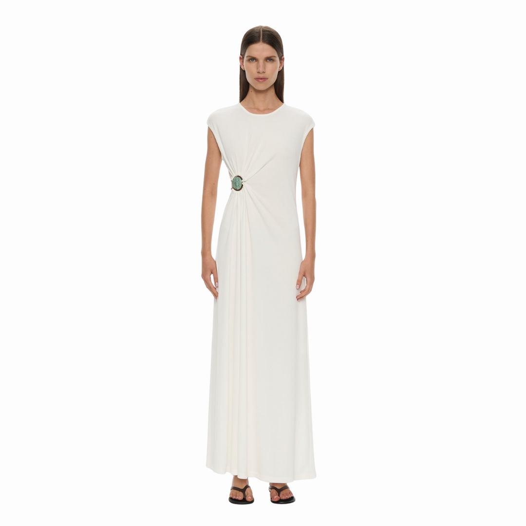 CHRISTOPHER ESBER STONE RUCHED DRESS