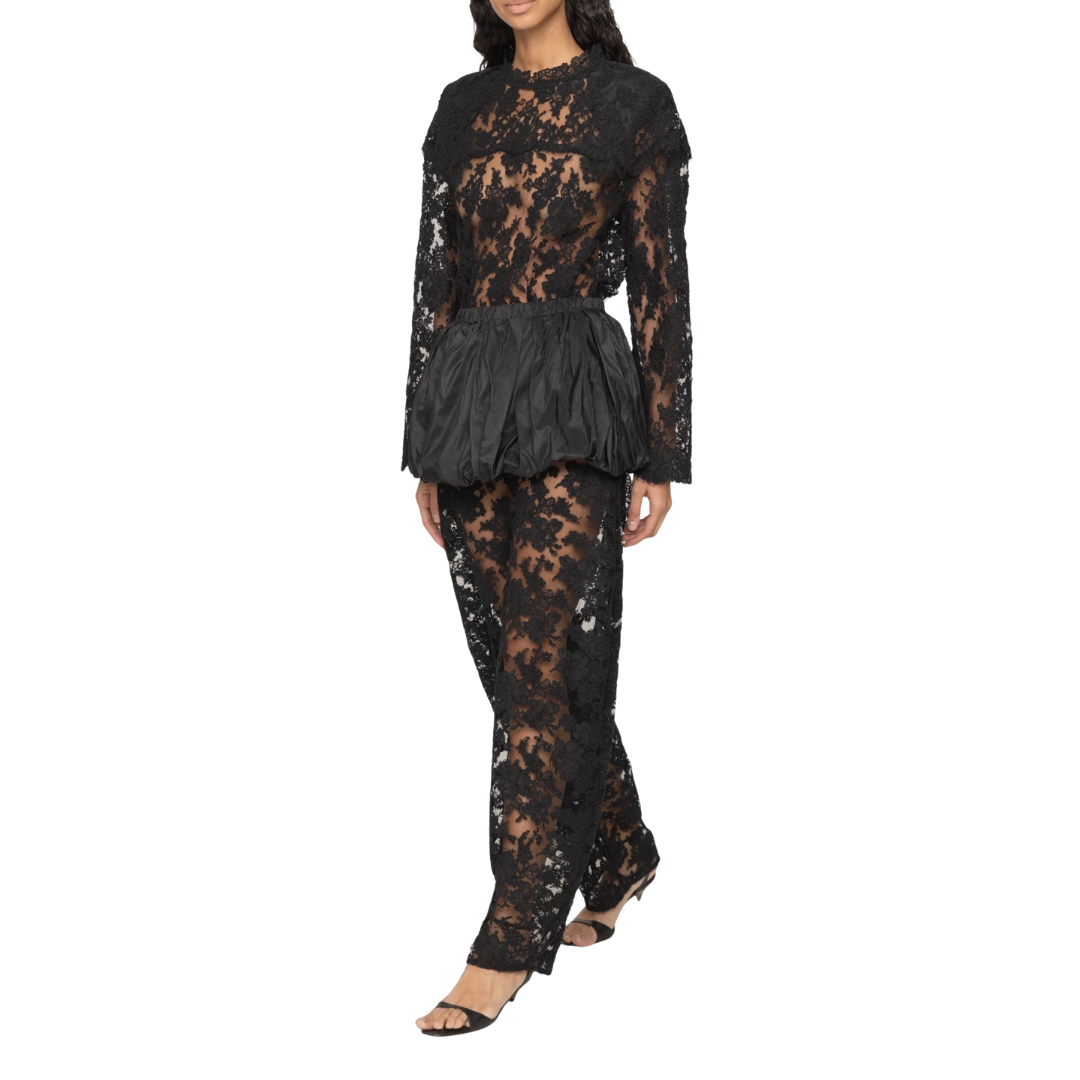 SEA NY KIRRA LACE TIE NECK TOP