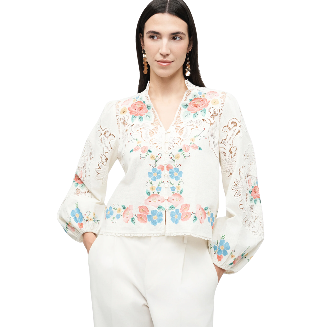 SEA NY ASTRID EMBROIDERY BLOUSE