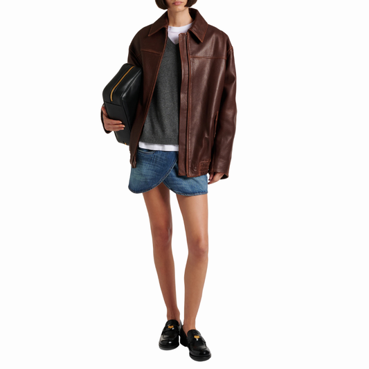 SIMKHAI HUNINGTON LEATHER BLAZER