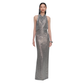 SELF PORTRAIT GREY RHINSTONE DRESS