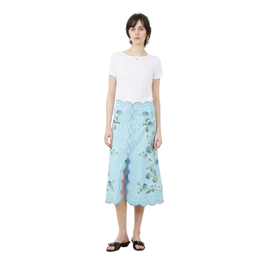 SEA NY AUDRA EMBROIDERY SKIRT
