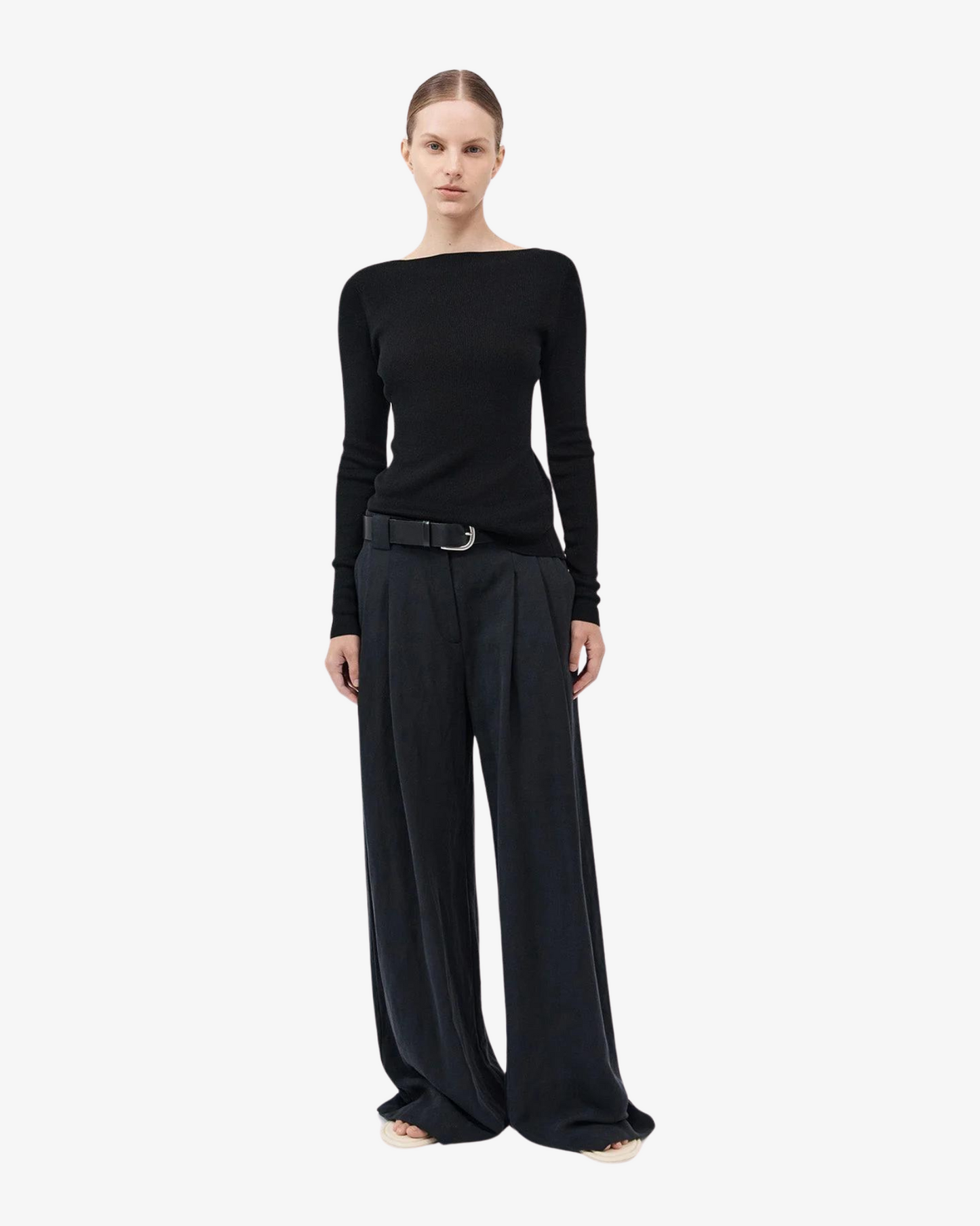 ST. AGNI WIDE LEG PLEAT PANTS