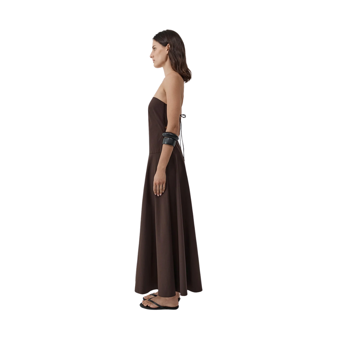 ST AGNI STRAPLESS ROULEAU DRESS