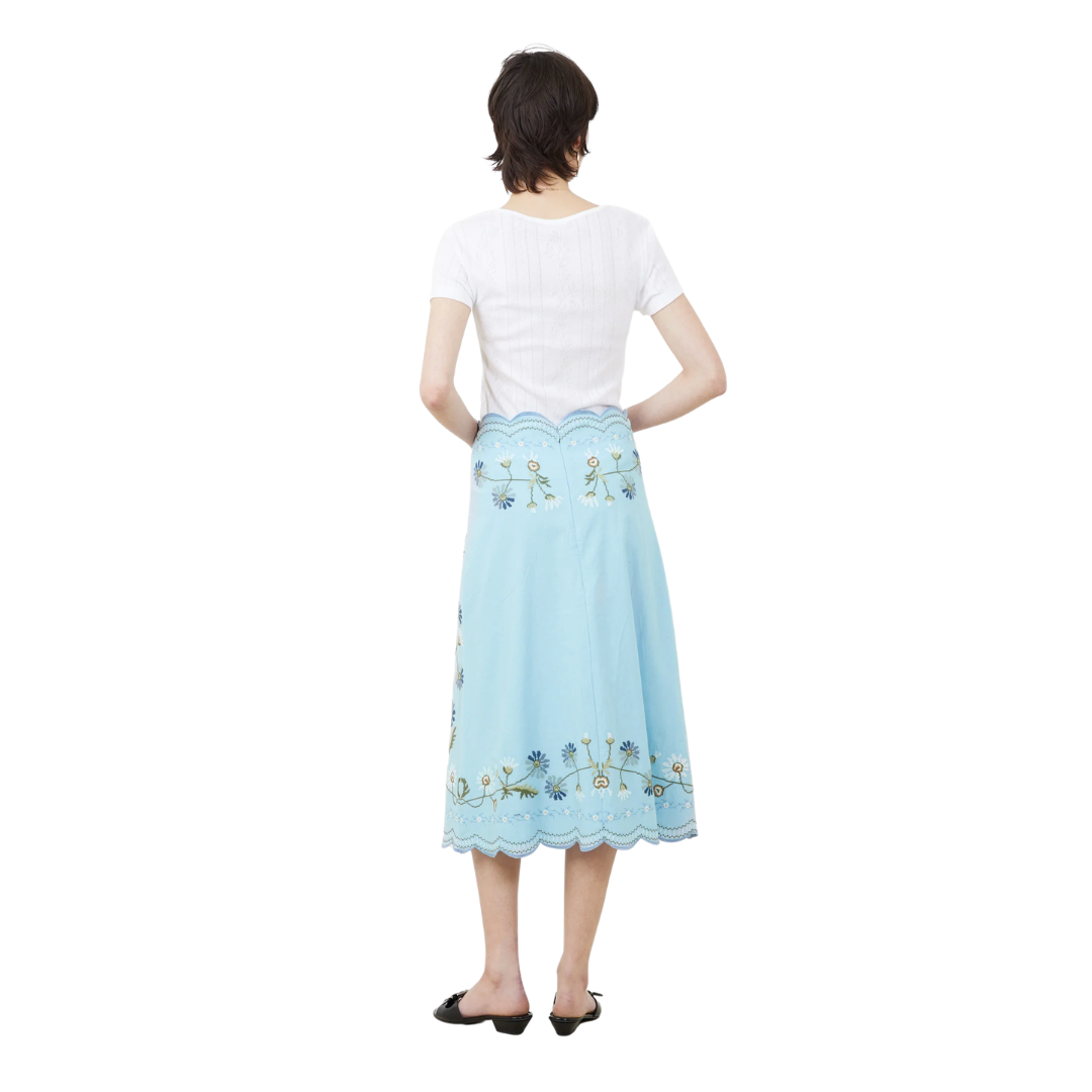 SEA NY AUDRA EMBROIDERY SKIRT