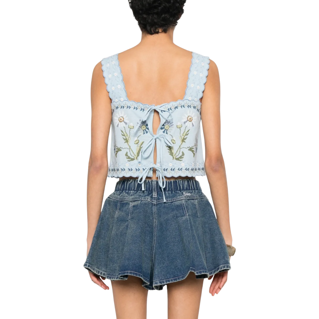 SEA NY AUDRA EMBROIDERY TANK