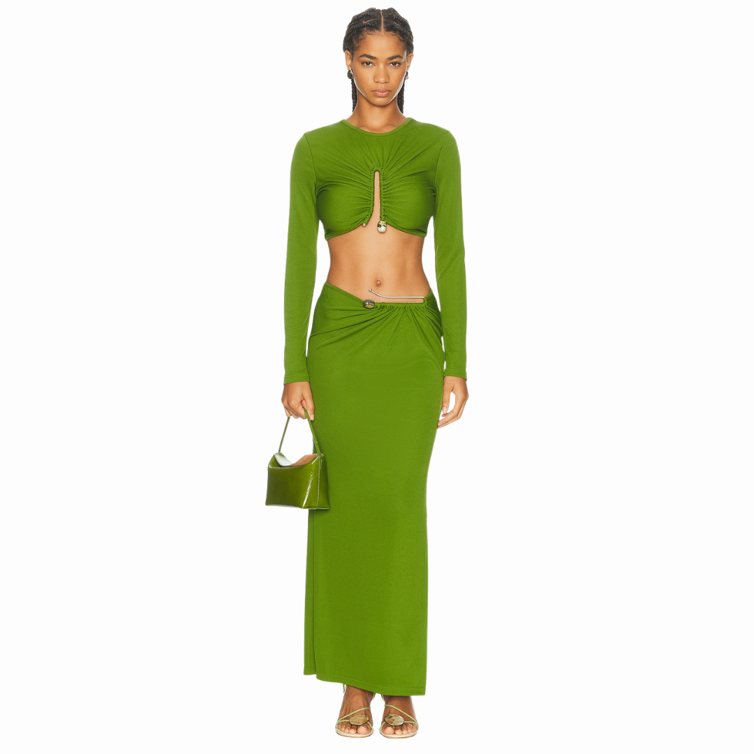 CHRISTOPHER ESBER CRYSTAL RIB SKIRT
