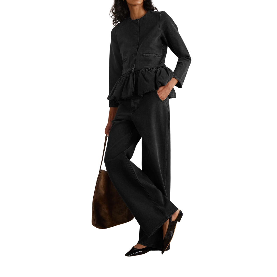 LIBEROWE DENIM PEPLUM JACKET