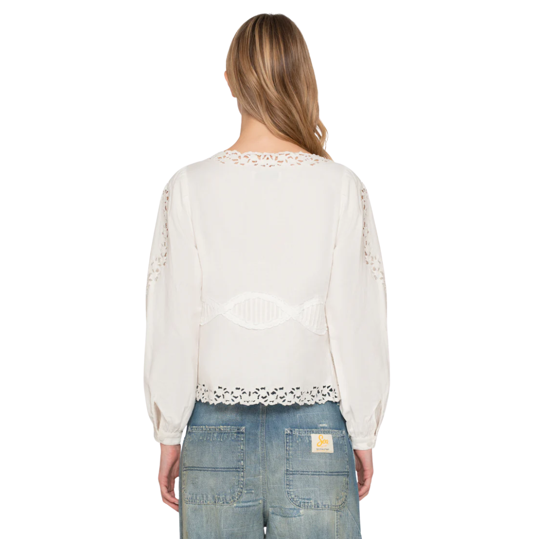 SEA NY SOFIA EMBROIDERY BLOUSE