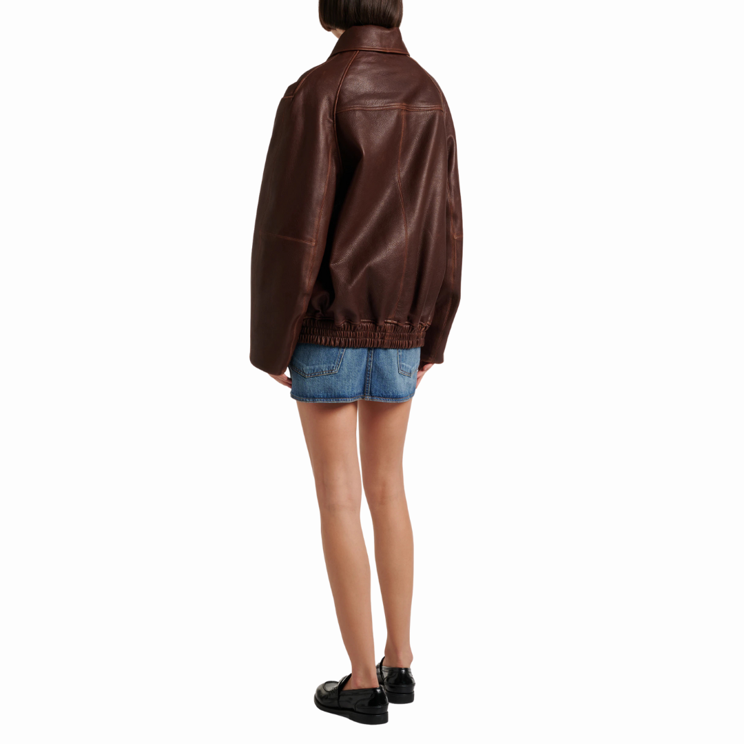 SIMKHAI HUNINGTON LEATHER BLAZER