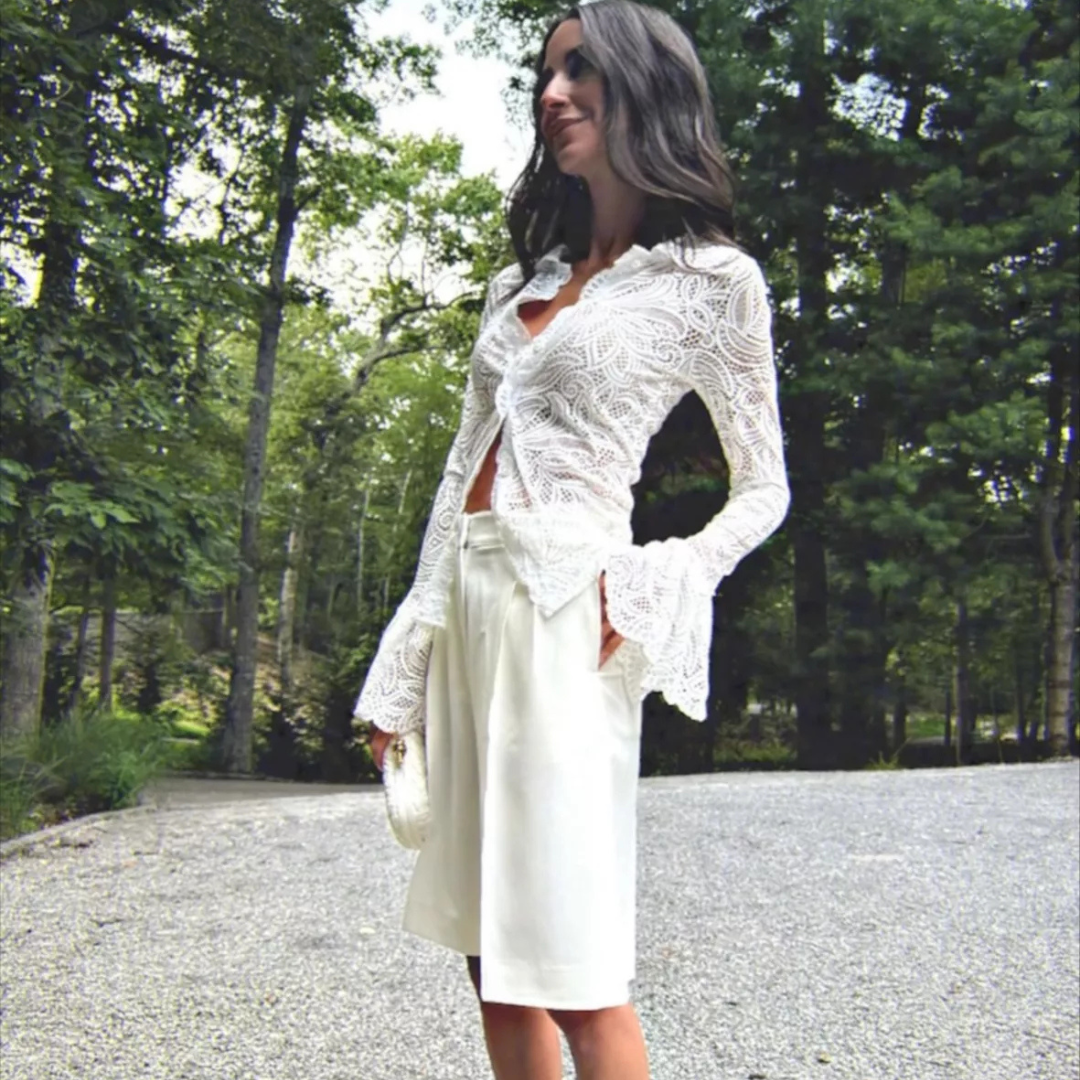 BEAUFILLE STRECH LACE BLOUSE