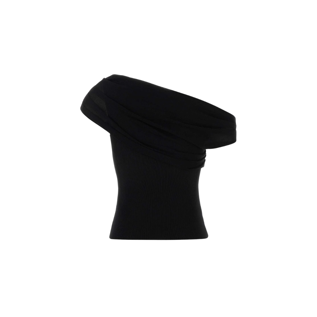 SELF PORTRAIT 108T-B DRAPE KNIT TOP