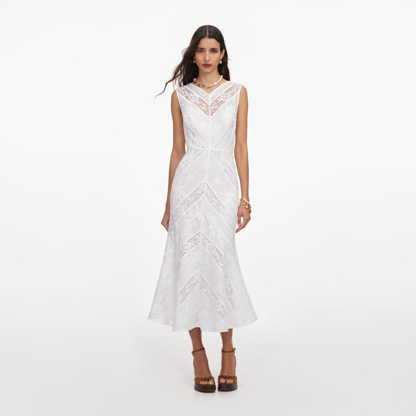 SELF PORTRAIT 110M RAMIE MIDI DRESS