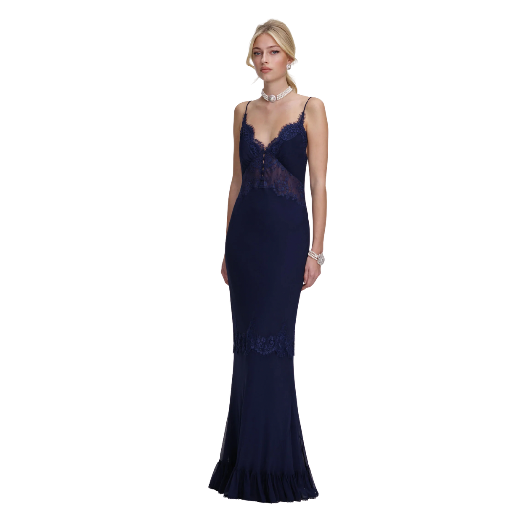 SELF PORTRAIT LACE TRIM GOWN – Daniella TLV