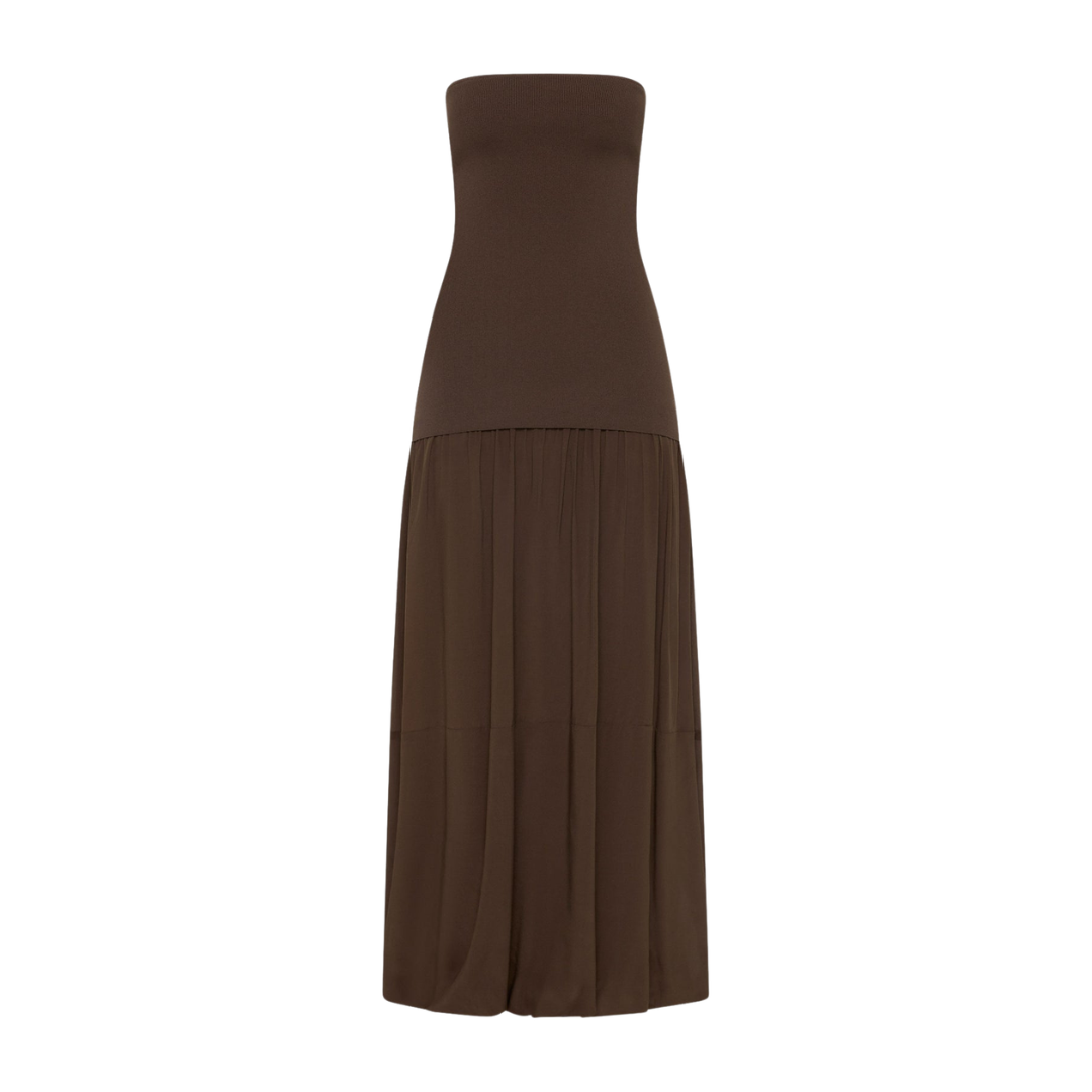 ST AGNI STRAPLESS BALLON HEM DRESS