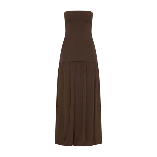 ST AGNI STRAPLESS BALLON HEM DRESS