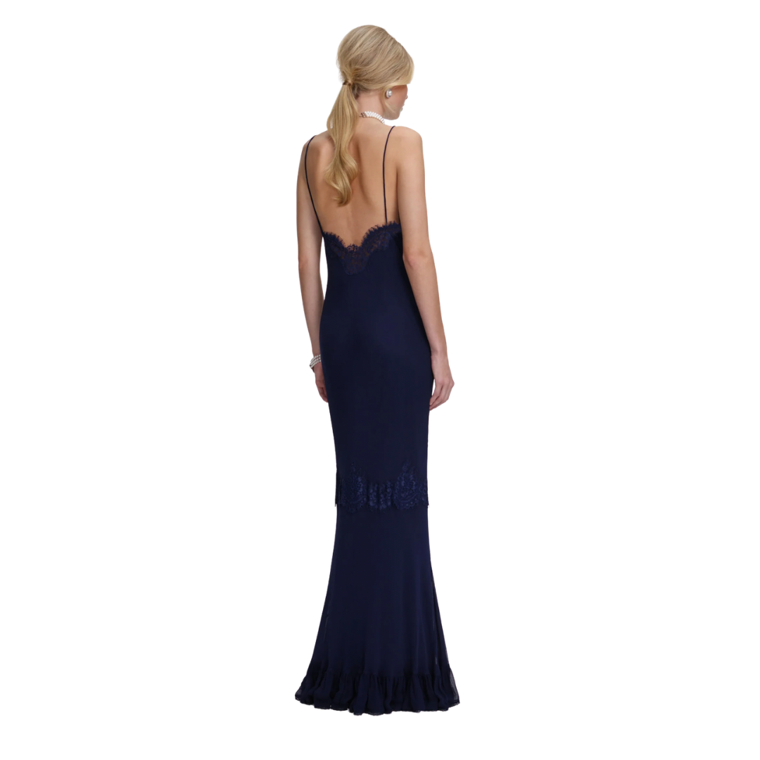 SELF PORTRAIT LACE TRIM GOWN