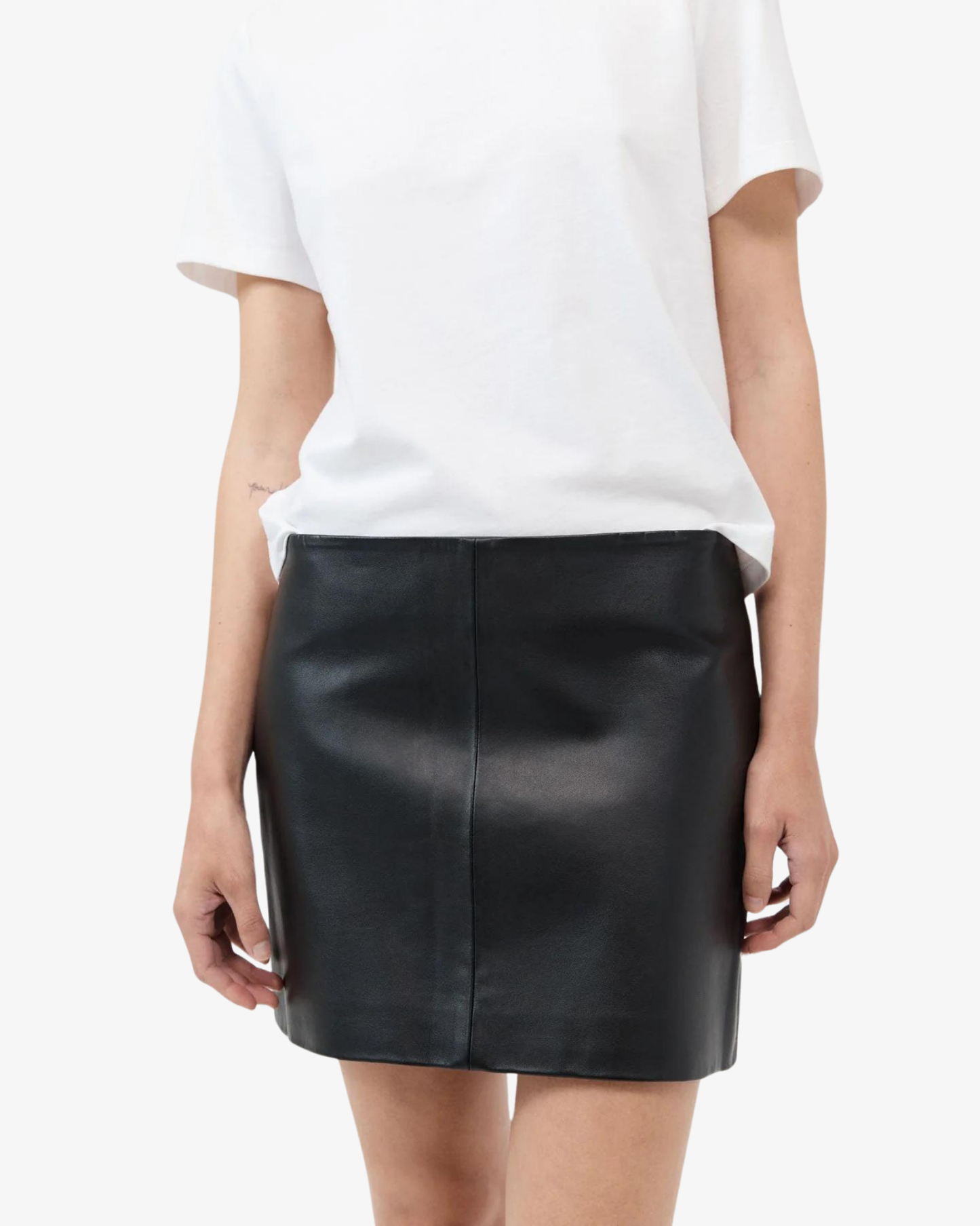 ST. AGNI LEATHER MINI SKIRT