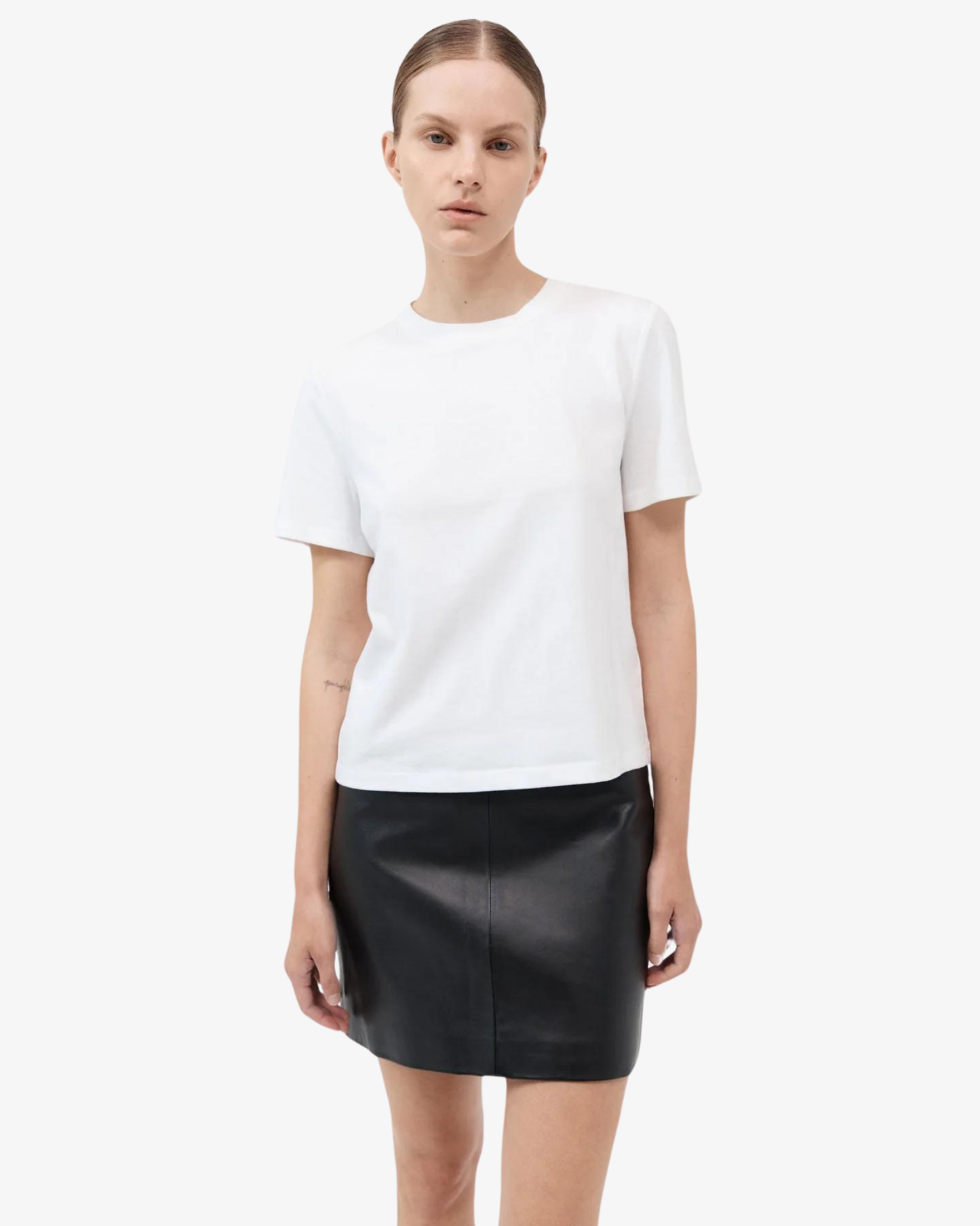 ST. AGNI LEATHER MINI SKIRT