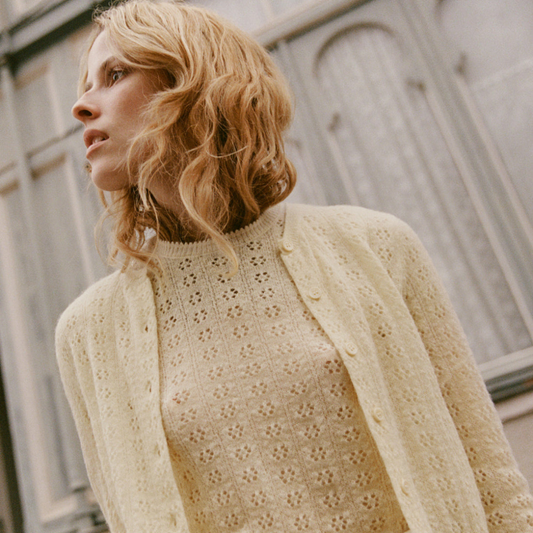 DOEN POINTELLE CARDIGAN