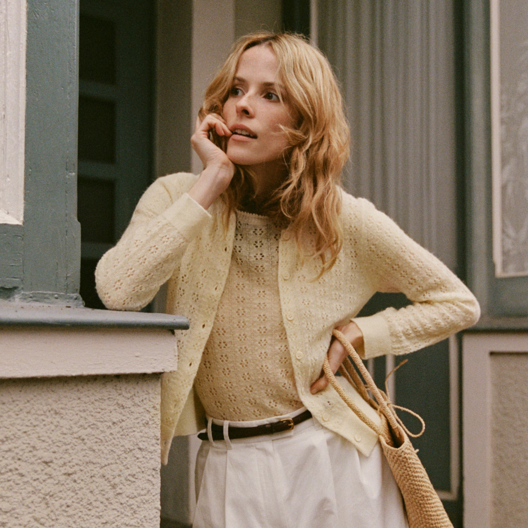 DOEN POINTELLE CARDIGAN