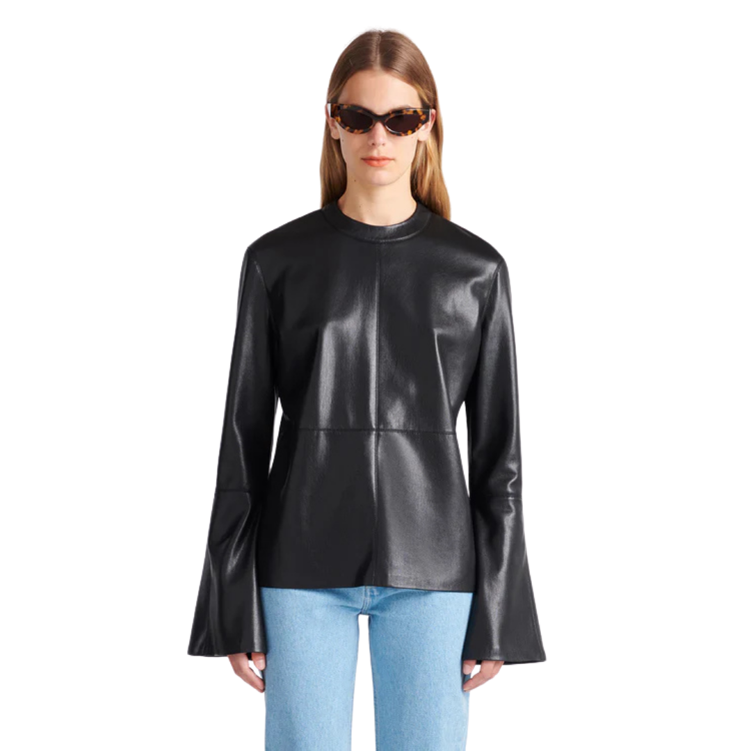 NANUSHKA BOLDA LEATHER TOP