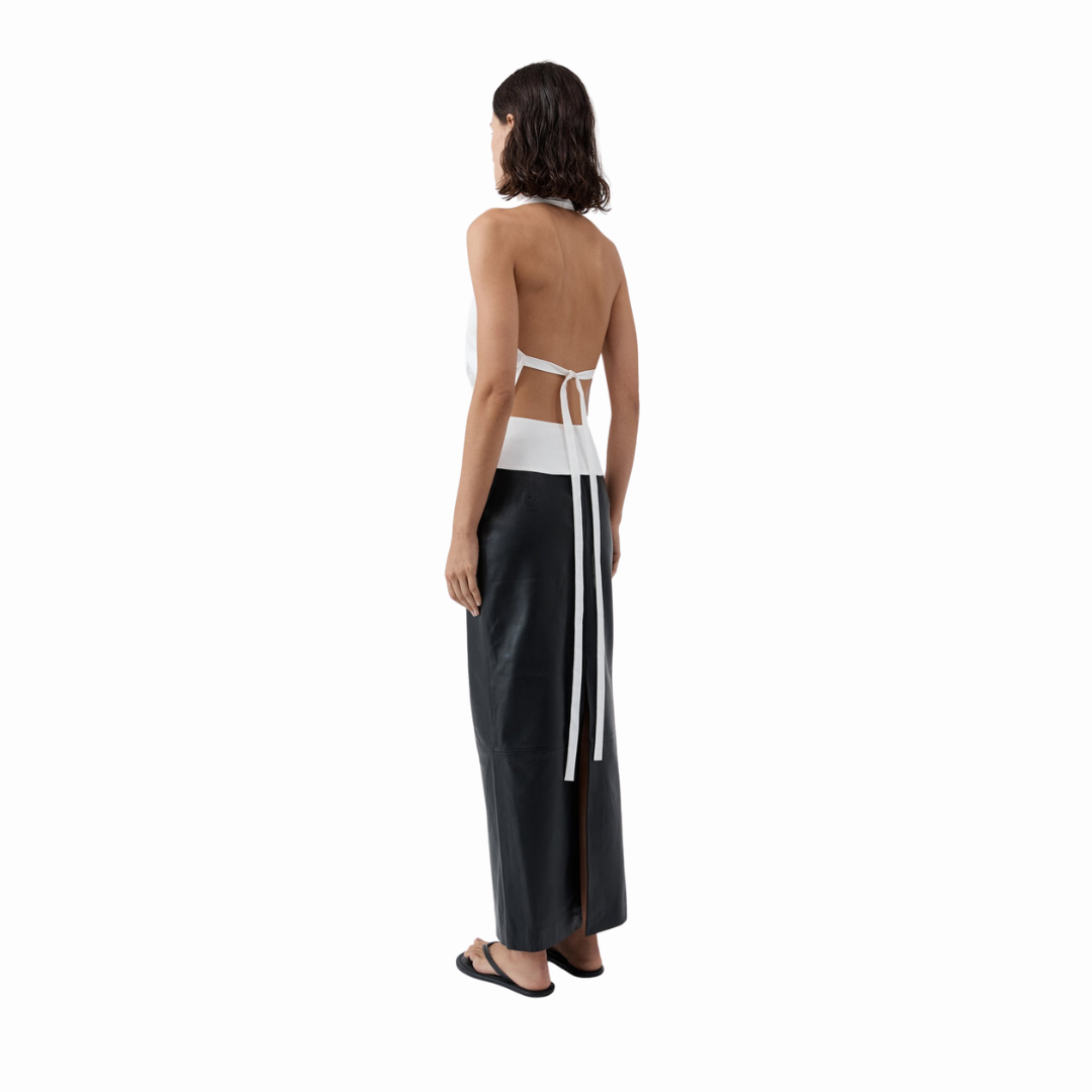 ST AGNI LEATHER COLUMEN SKIRT