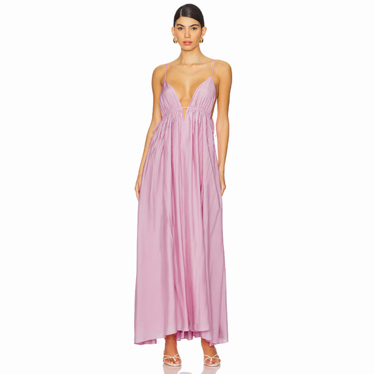 SIMKHAI JOSEPHINE V NECK DRESS
