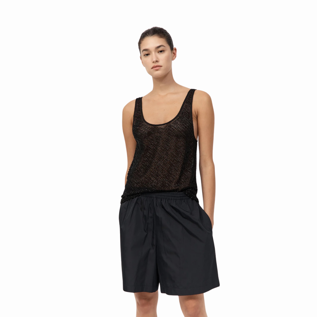 ST AGNI GLASS BEADED MESH TOP