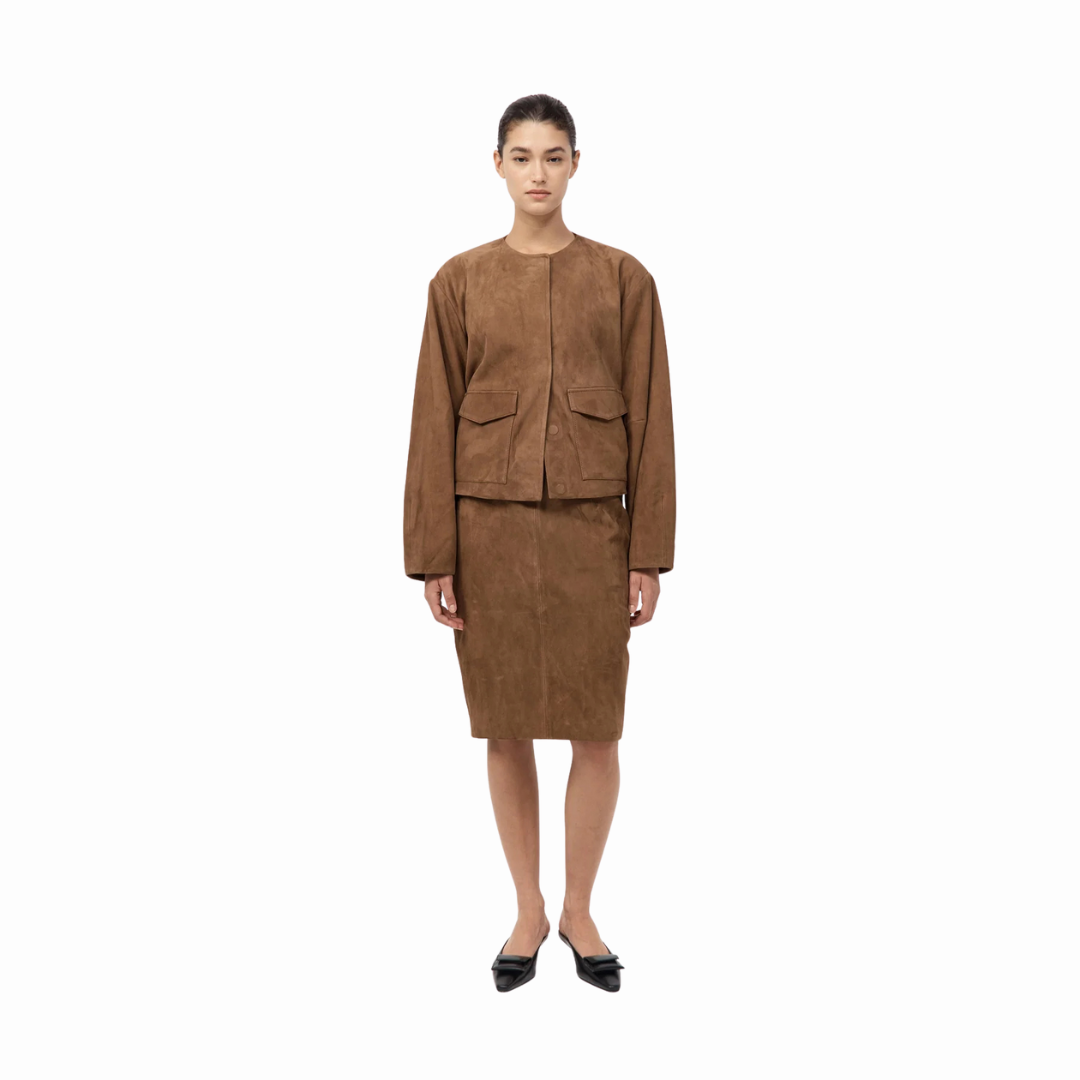 ST AGNI SUEDE COCOON BOMBER