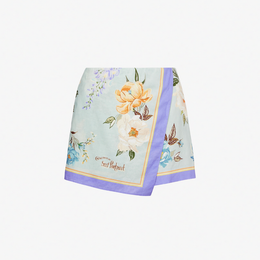SELF PORTRAIT 142P LINEN SHORTS