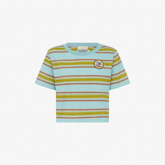 ALEMAIS ROSANNA CROPPED STRIPE TEE
