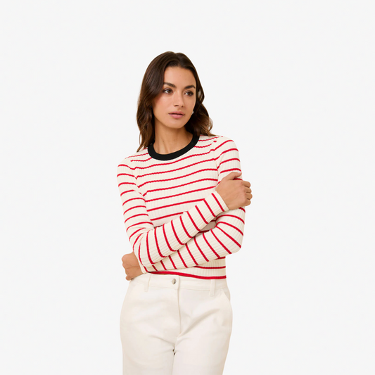 SOLID AND STRIPED DORA TOP